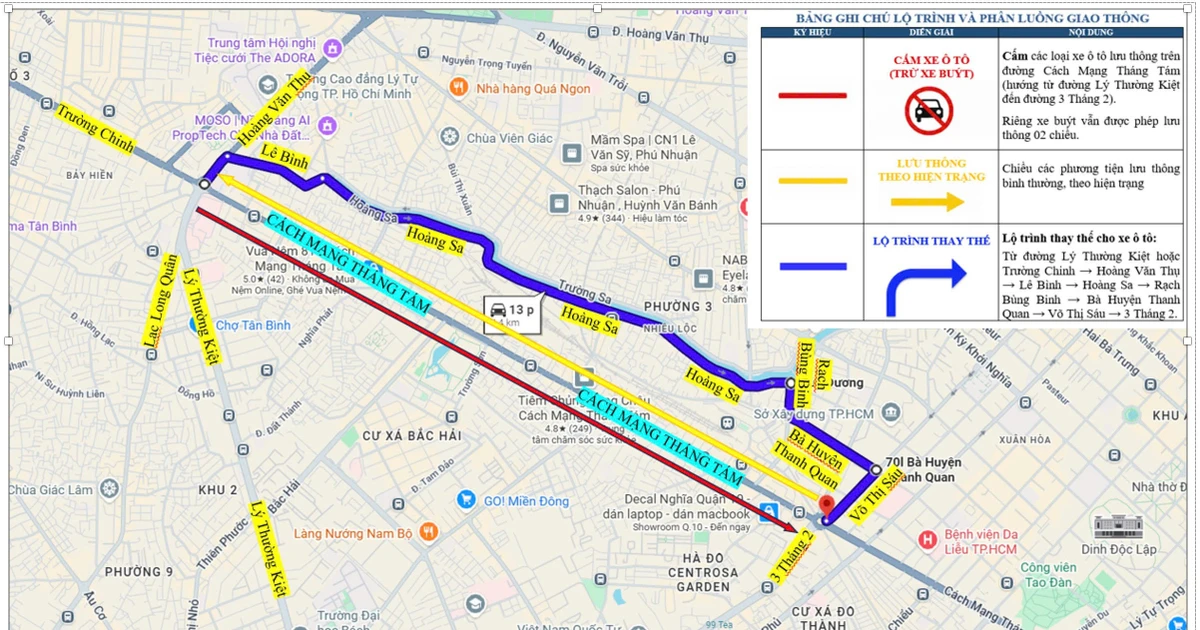 TPHCM: Ô tô lưu thông một chiều đường Cách mạng Tháng Tám để thi công metro số 2