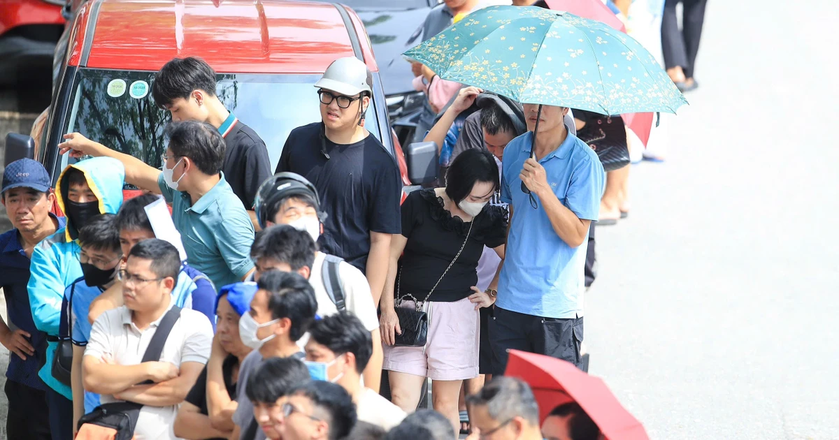 Hàng dài CĐV 'đội nắng' săn vé xem tuyển Việt Nam đấu Singapore