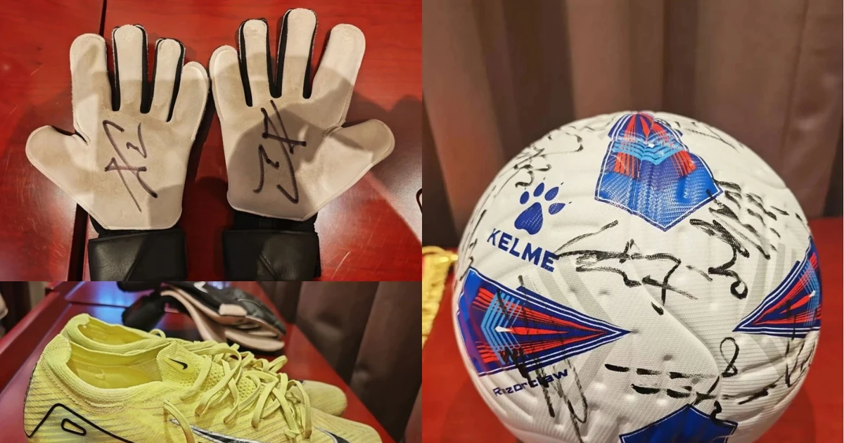 Giày và găng tay tuyển U23 Trung Quốc bất ngờ "nhập hộ khẩu" Bảo tàng Thể thao
