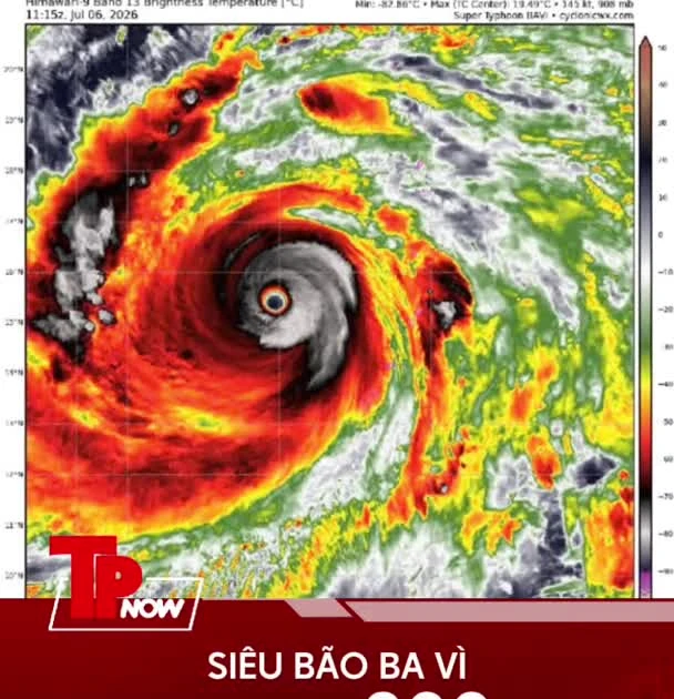 TP NOW: Siêu bão Ba Vì với gió mạnh lên tới hơn 200km/h