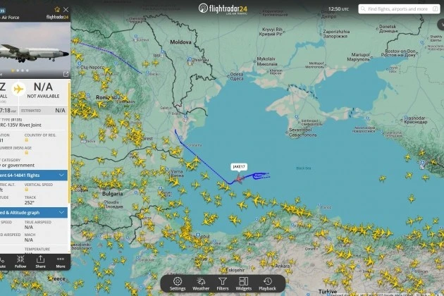 Máy bay trinh sát Mỹ liên tiếp xuất hiện trên Biển Đen