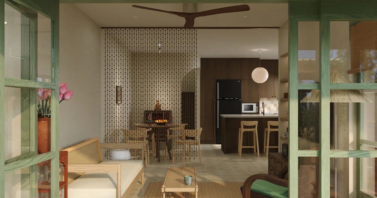 Thiết kế nhà đậm chất chất truyền thống cho diện tích đất 100m2