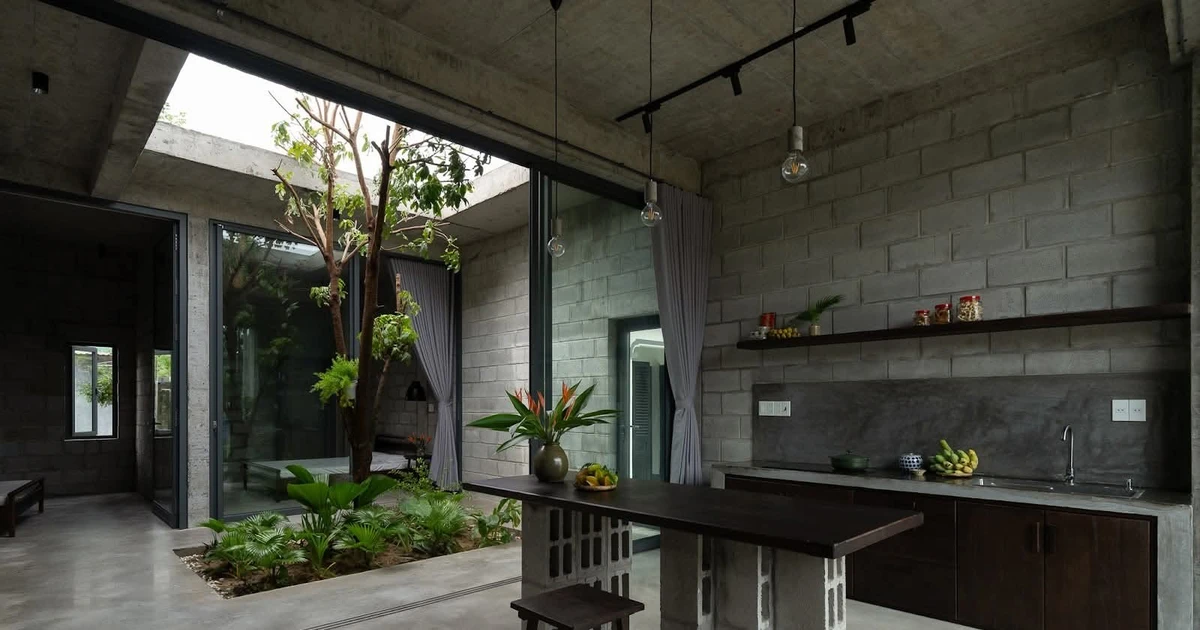 Không gian sống bình yên trong khối gạch mộc mạc