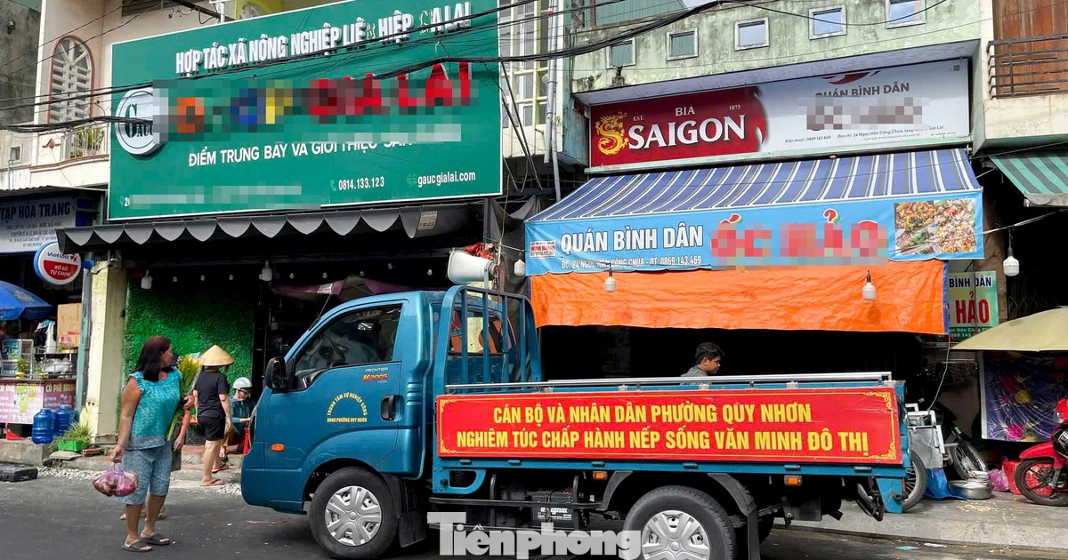 Vỉa hè Quy Nhơn bị chiếm dụng