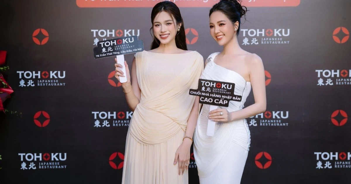 Hoa hậu Đỗ Hà và Á Hậu - MC Thuỵ Vân xuất hiện tại lễ khai trương flagship triệu đô Nhà hàng Nhật Bản TOHOKU tại Hà Nội
