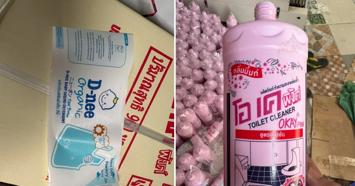 Triệt phá đường dây sản xuất nước giặt, tẩy rửa toilet giả