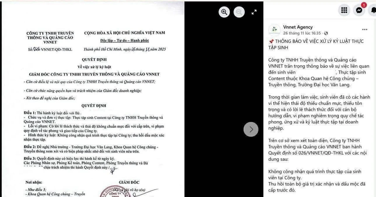 Công ty ’bêu' quyết định kỷ luật lên mạng là xâm phạm quyền nhân thân của nữ sinh thực tập