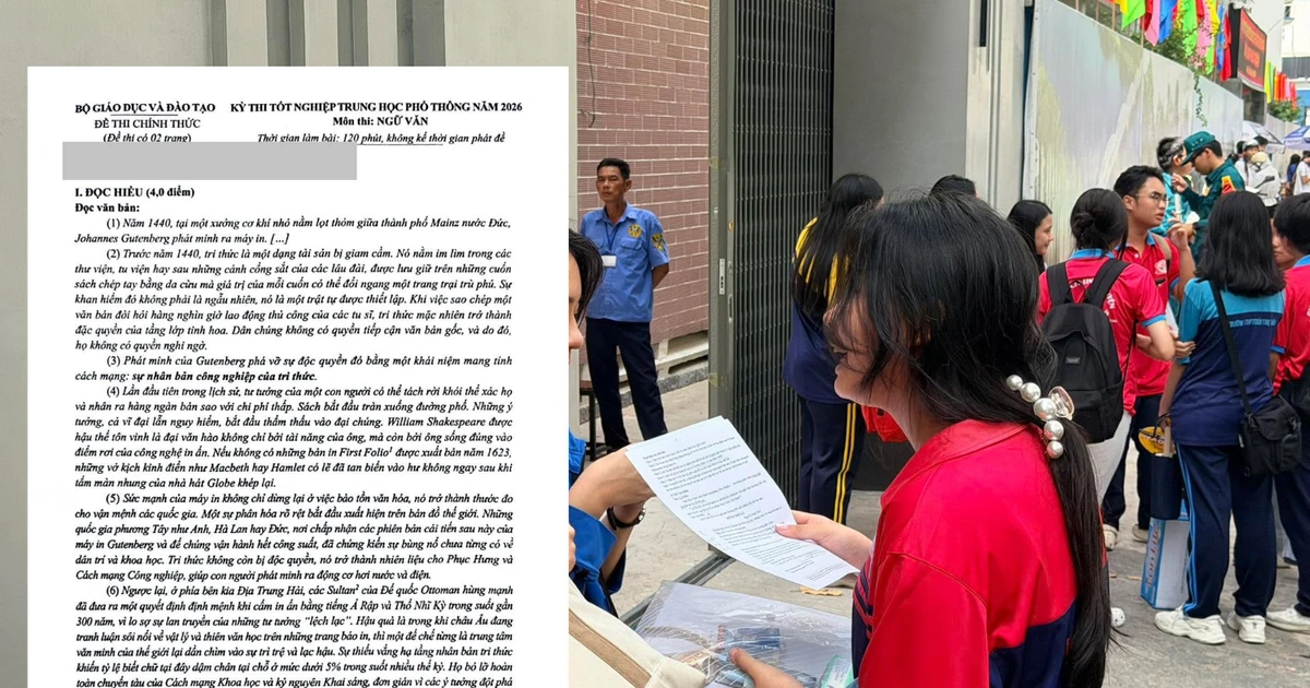 Đề Văn kỳ thi tốt nghiệp THPT 2026: Giáo viên đánh giá có tính phân hóa