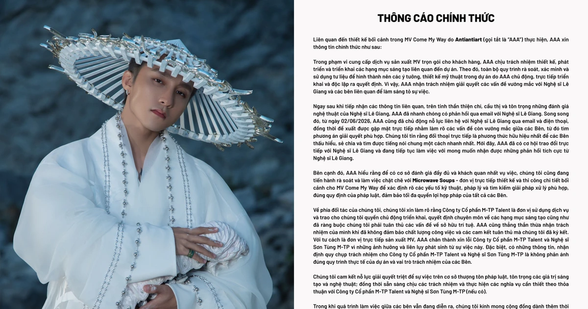 MV Come My Way: Lê Giang không chấp nhận lời xin lỗi, Antiantiart và M-TP Talent lên tiếng