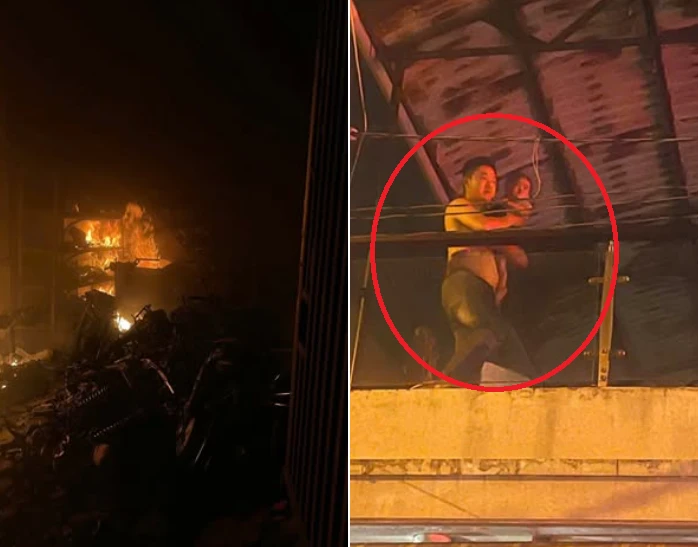 Đại úy công an băng qua 'biển lửa', cởi áo che chắn cho cháu bé 18 tháng tuổi