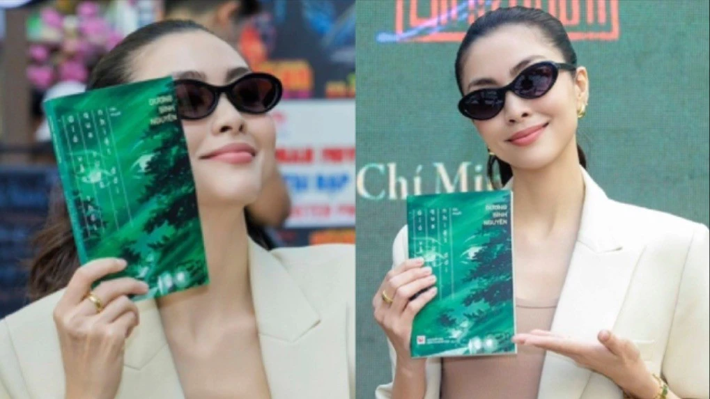 Tăng Thanh Hà đến chúc mừng nhà văn Dương Bình Nguyên ra mắt tiểu thuyết mới