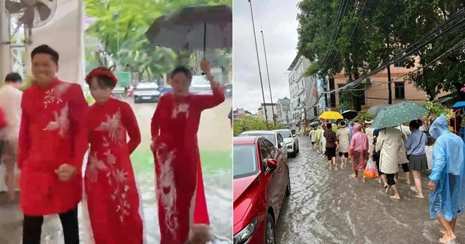 Chú rể Ninh Bình rước dâu giữa ngày Hà Nội ngập nặng, kể trải nghiệm nhớ đời
