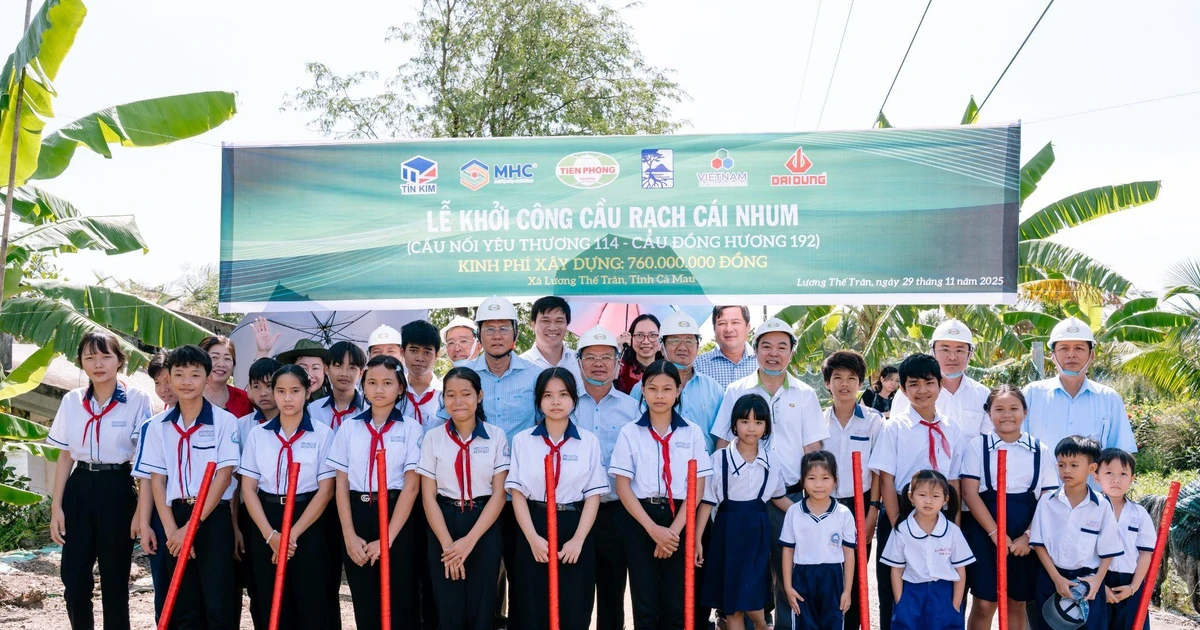 Khởi công Cầu Rạch Cái Nhum - Cầu nối yêu thương số 114 tại Cà Mau