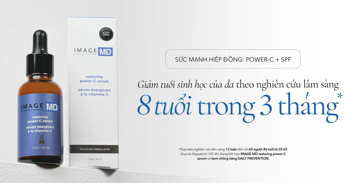 IMAGE MD restoring Power-C serum: Bí quyết trẻ hóa 8 tuổi sinh học của da sau 12 tuần