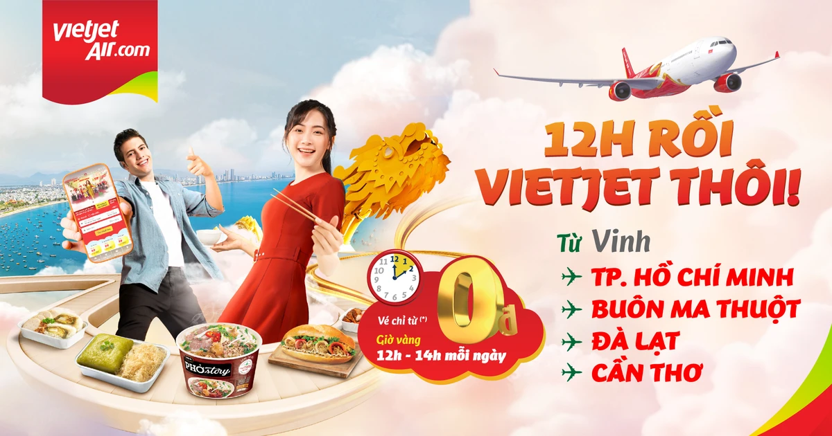Bay cùng Vietjet đến Vinh: Đón mùa đoàn viên thuận tiện hơn, tận hưởng giá vé chỉ từ 0 đồng