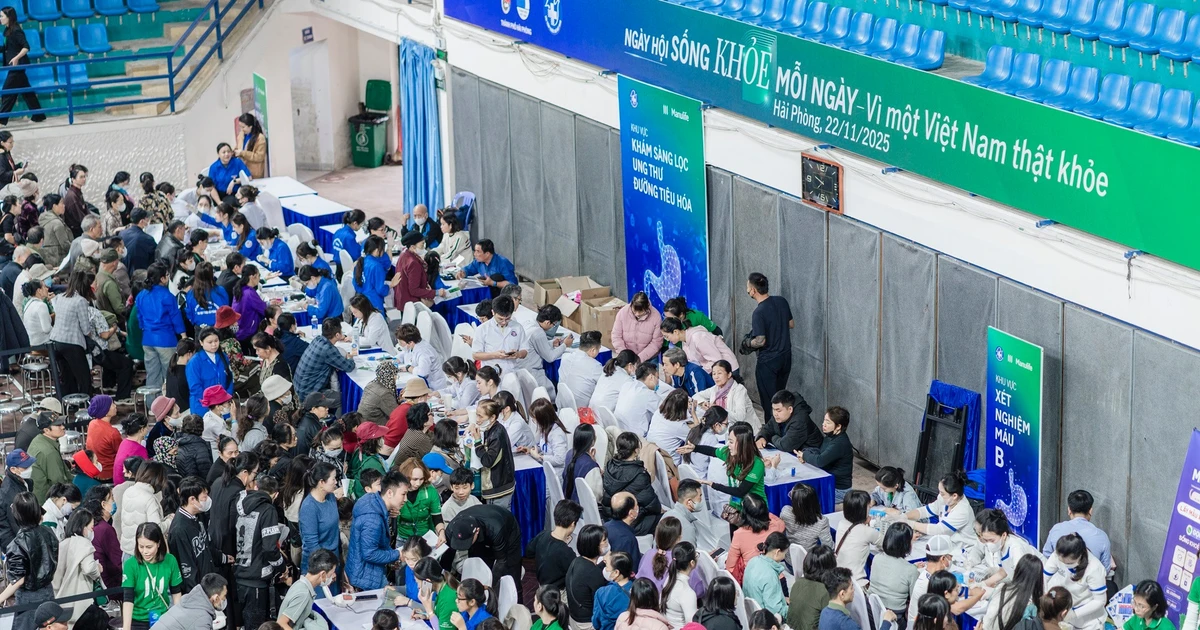 Ngày hội Sống Khỏe Mỗi Ngày 2025: Hơn 1.000 người dân Hải Phòng được khám sức khỏe, sàng lọc bệnh ung thư đường tiêu hóa