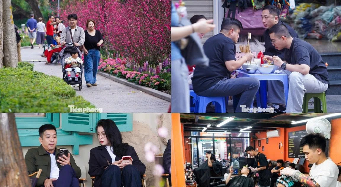 Gác lại công việc, người Hà Nội thong dong xuống phố ăn phở, uống cà phê