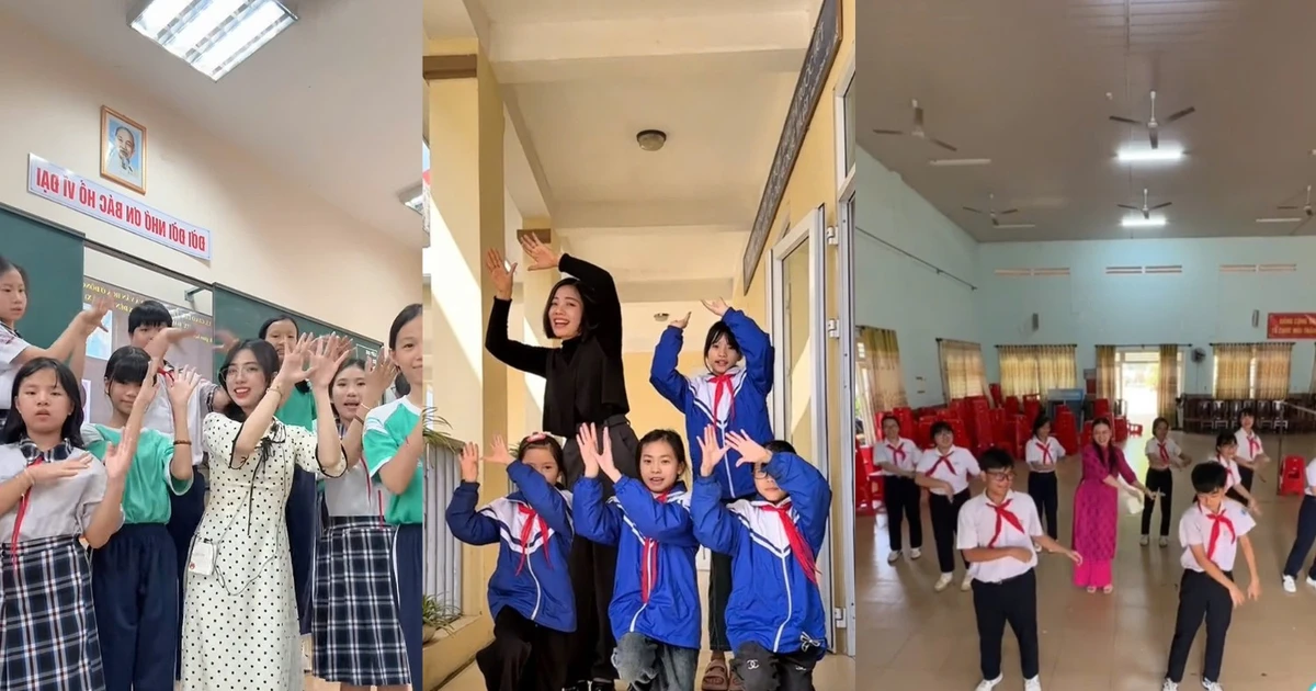 Thầy cô cùng học sinh siêu cấp đáng yêu với trend “Vạn sự như ý” mùa Tết 2026