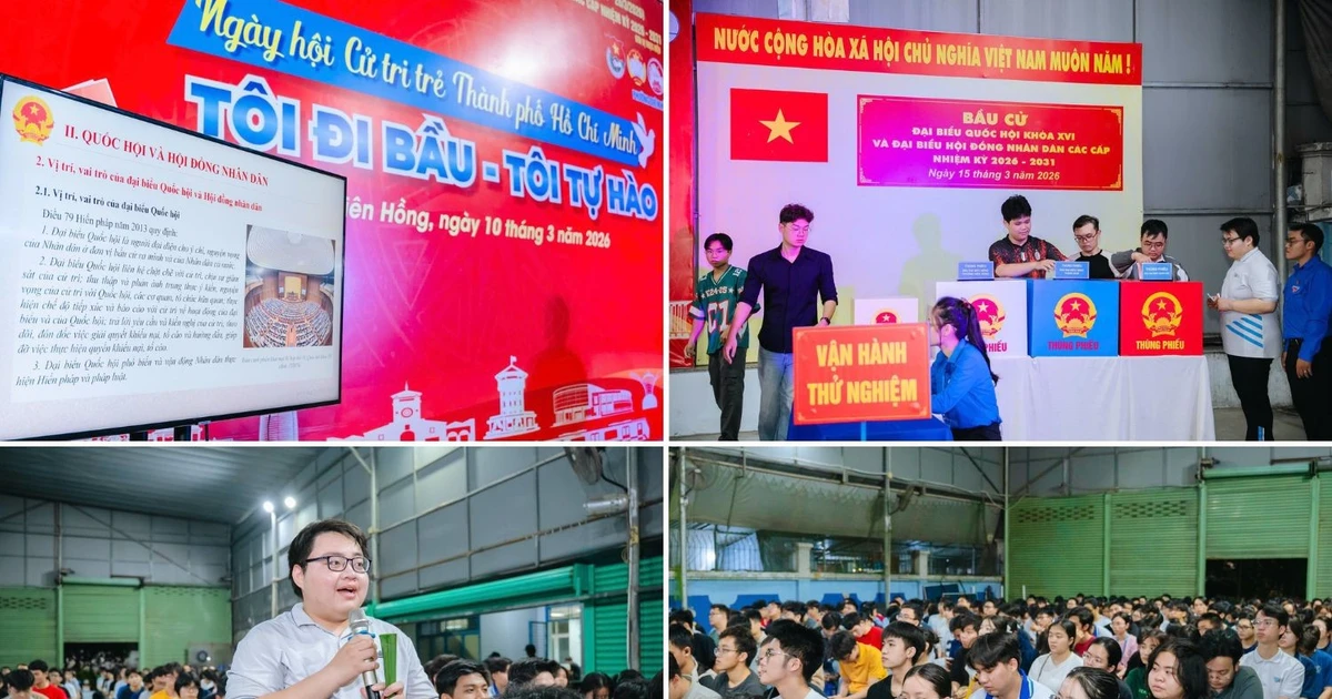 Đoàn viên, thanh niên sôi nổi tham gia chương trình Ngày hội Cử tri trẻ TP.HCM