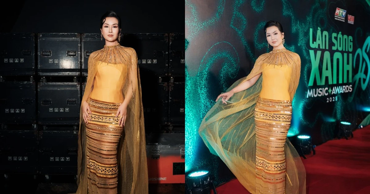 Thảm đỏ Làn Sóng Xanh 2025: Võ Hạ Trâm diện thiết kế lấy cảm hứng từ văn hóa Ê-đê