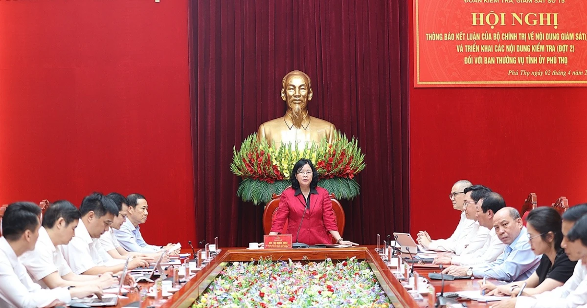 Thông báo kết quả kiểm tra, giám sát đối với Ban Thường vụ tỉnh Phú Thọ