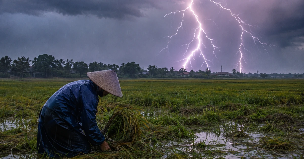 Người phụ nữ chết tại chỗ sau tiếng sét giữa cánh đồng ở Quảng Trị