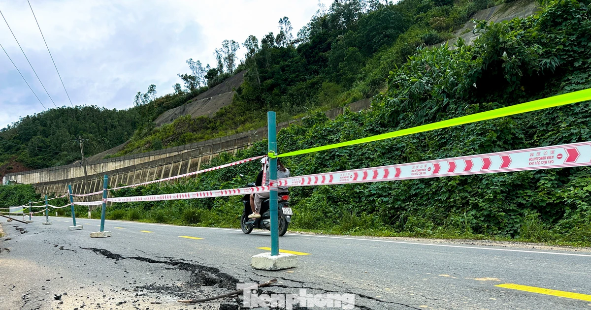 Đà Nẵng: Đường ĐT601 xuất hiện nhiều vết nứt lớn, nguy cơ sụt lún