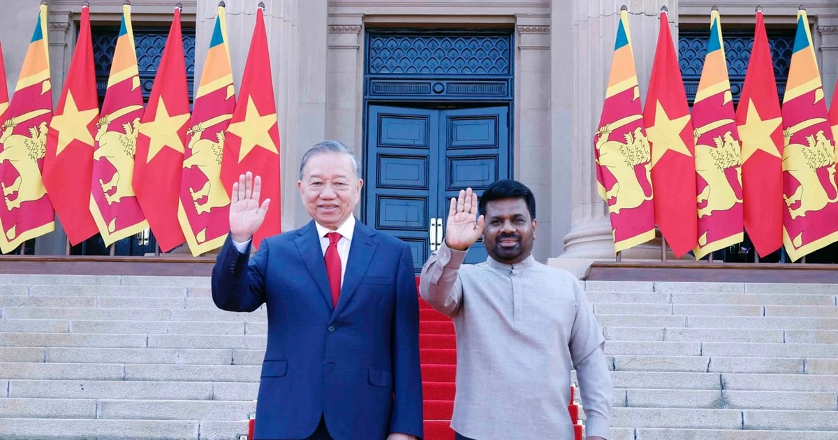 Lễ đón trọng thể Tổng Bí thư, Chủ tịch nước Tô Lâm thăm cấp Nhà nước Sri Lanka