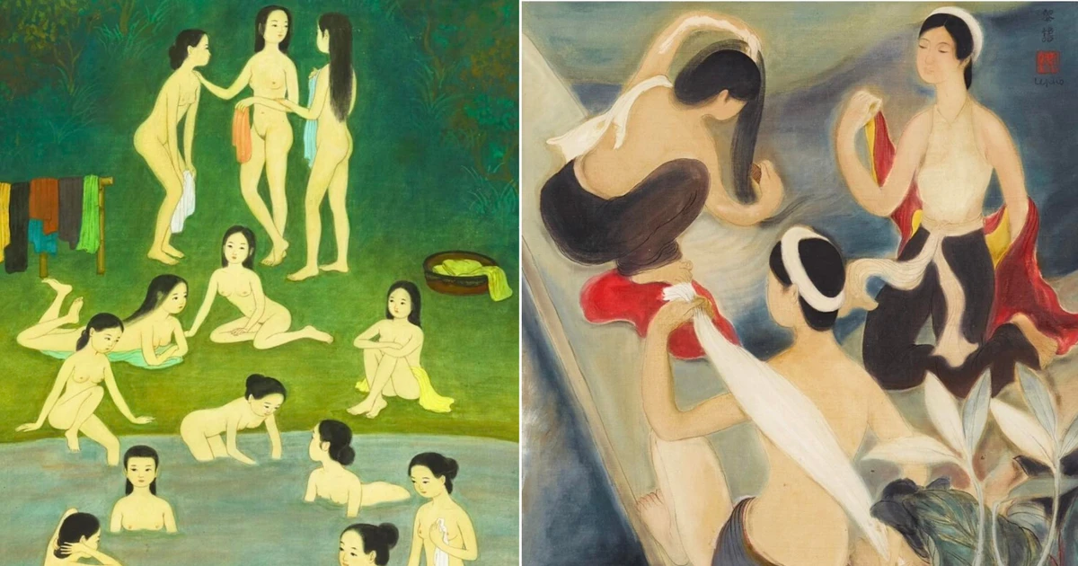 Hàng chục tỷ đồng cho hai bức vẽ thiếu nữ tắm của Lê Phổ, Mai Trung Thứ