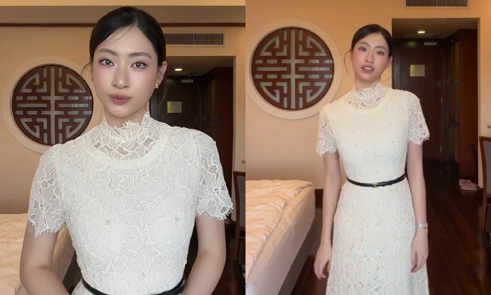 Hoa hậu Lương Thùy Linh bị trừ điểm vì bộ váy ren dự đám cưới Á hậu Phương Nhi