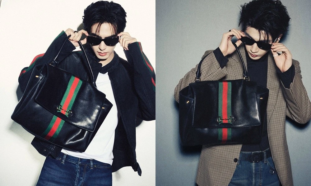 Tống Uy Long và Trương Lăng Hách đụng hàng cực gắt: Túi giống, tạo dáng cũng y chang