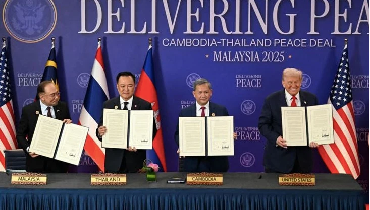 Tổng thống Mỹ Trump chứng kiến Campuchia và Thái Lan ký tuyên bố hoà bình