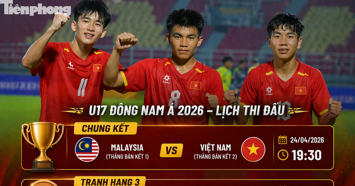 Lịch chung kết U17 Đông Nam Á 2026: Quãng nghỉ ít ỏi của U17 Việt Nam