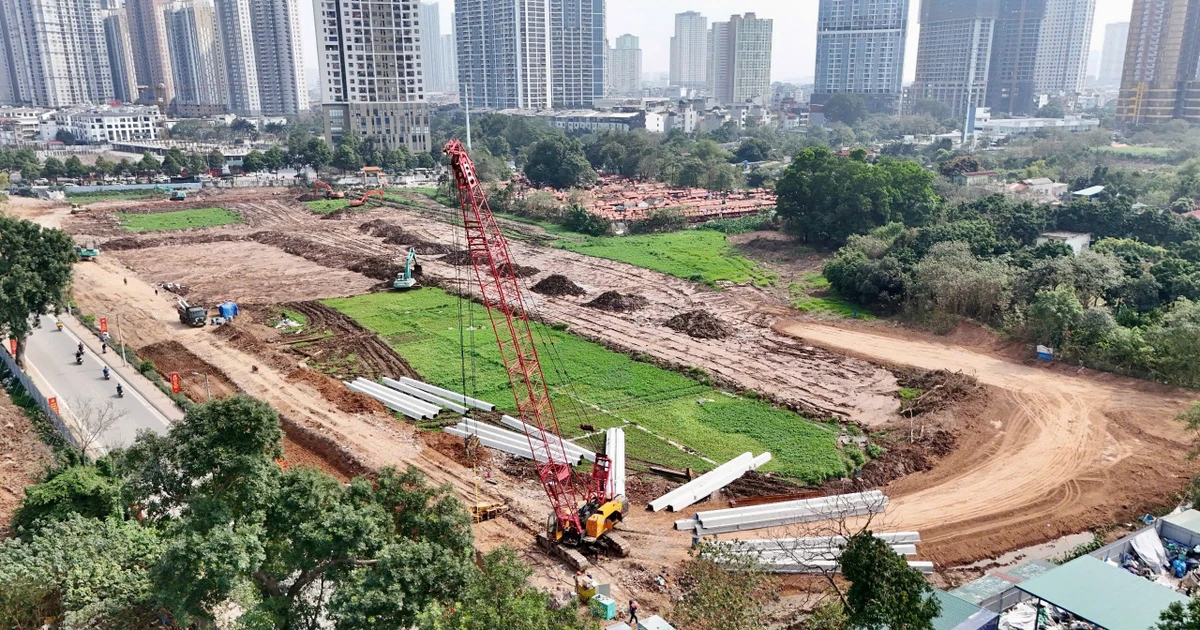 Bên trong công trường hồ điều hòa chống ngập gần 400 tỷ đồng ở Hà Nội