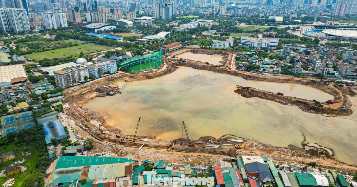 Hồ điều hòa Phú Đô tăng tốc về đích trước mùa mưa