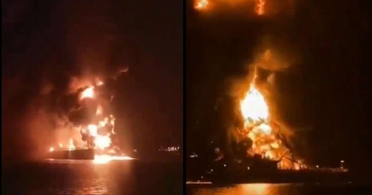 Hai tàu chở dầu bốc cháy, nghi bị tấn công bởi xuồng chở thuốc nổ của Iran