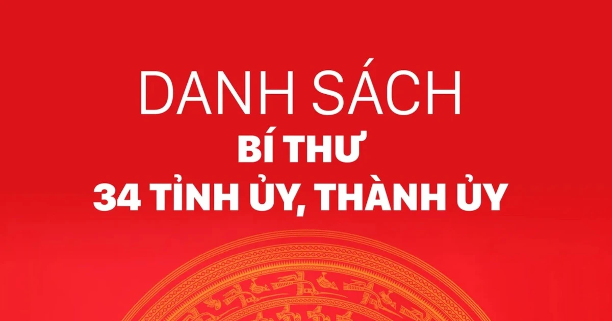 Danh sách 34 Bí thư Tỉnh ủy, Thành ủy nhiệm kỳ 2025-2030 (cập nhật mới nhất)