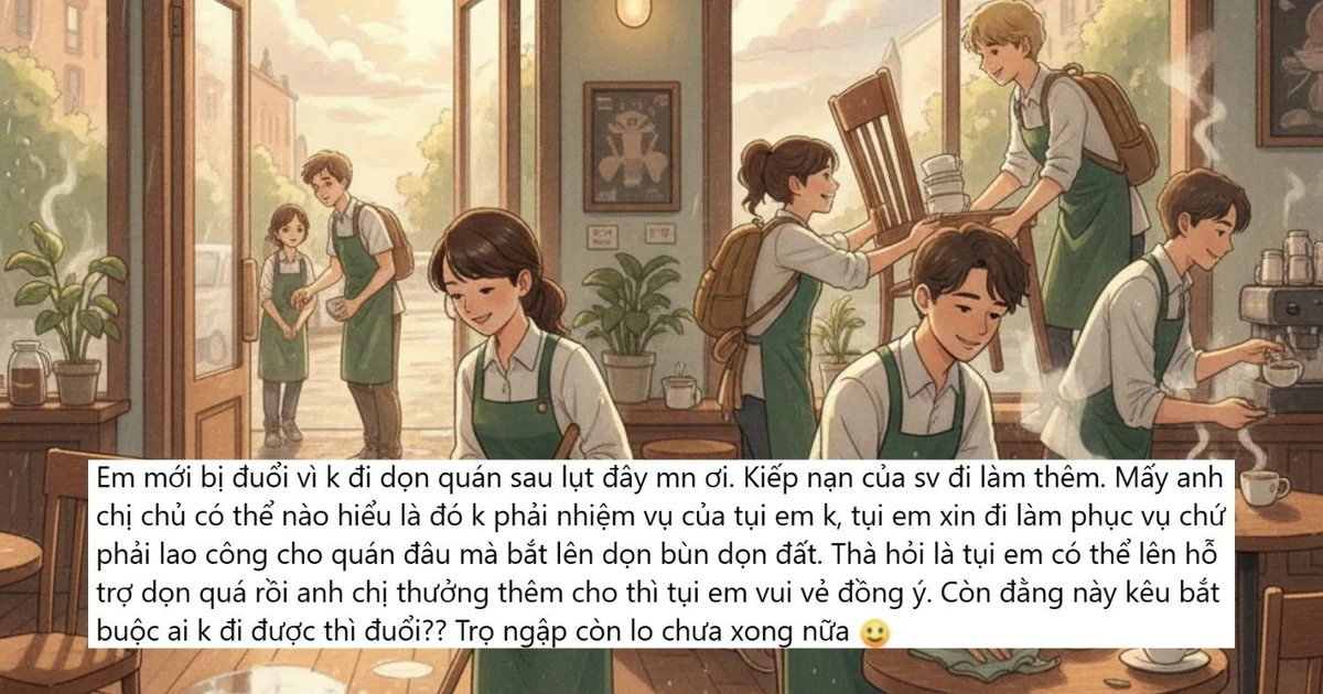 Tranh cãi chuyện sinh viên làm thêm bị đuổi vì không giúp dọn quán sau lụt: Hỗ trợ hay nghĩa vụ?
