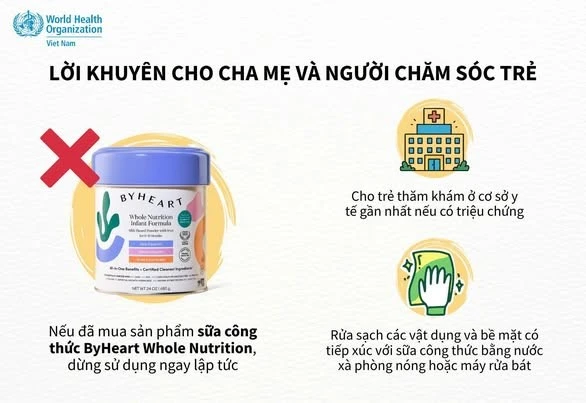 Nhiều trẻ ngộ độc sữa công thức ByHeart Whole Nutrition, Bộ Y tế phát cảnh báo