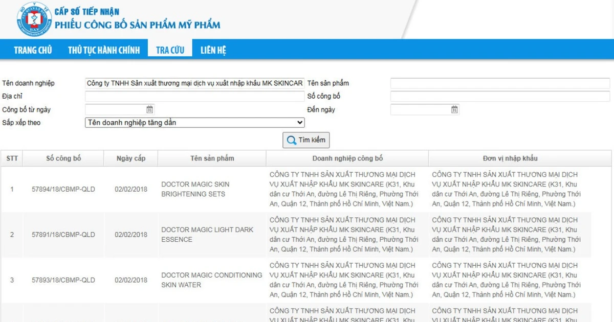 Loạt sản phẩm của Mailisa biến mất khỏi hệ thống tra cứu của Bộ Y tế