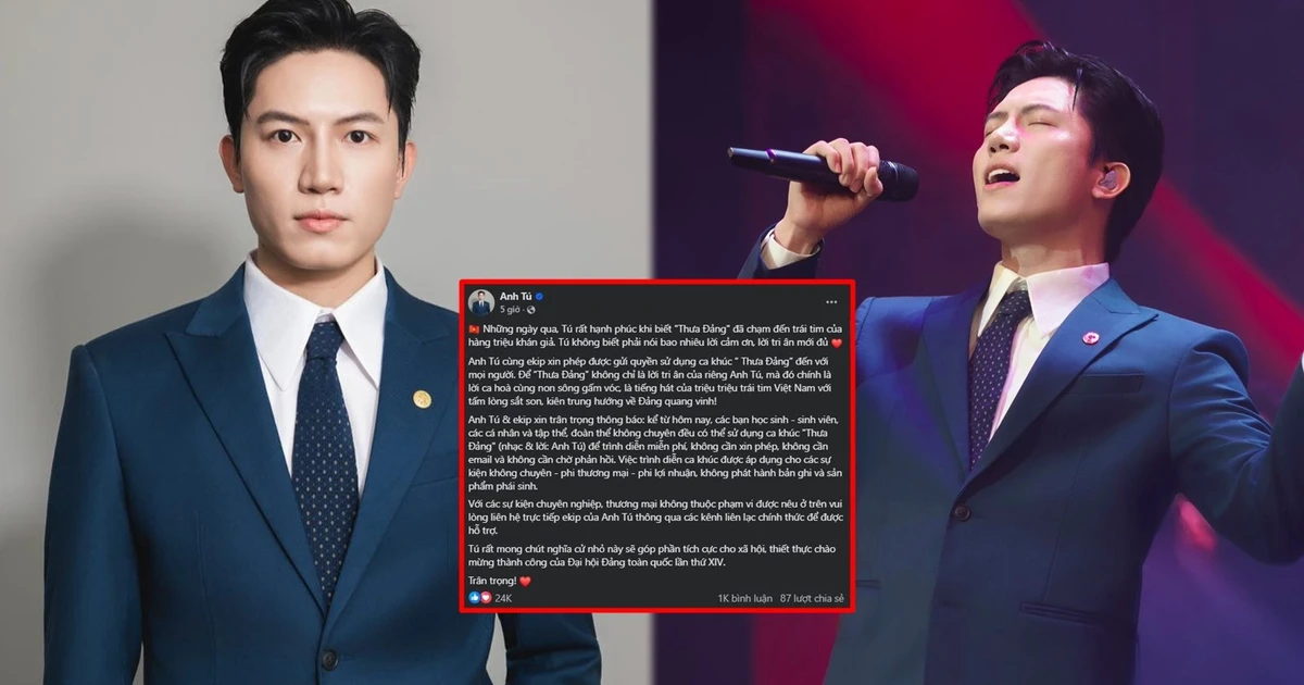 Anh Tú đưa ra tuyên bố quan trọng, miễn phí trình diễn một bài hát cho khán giả