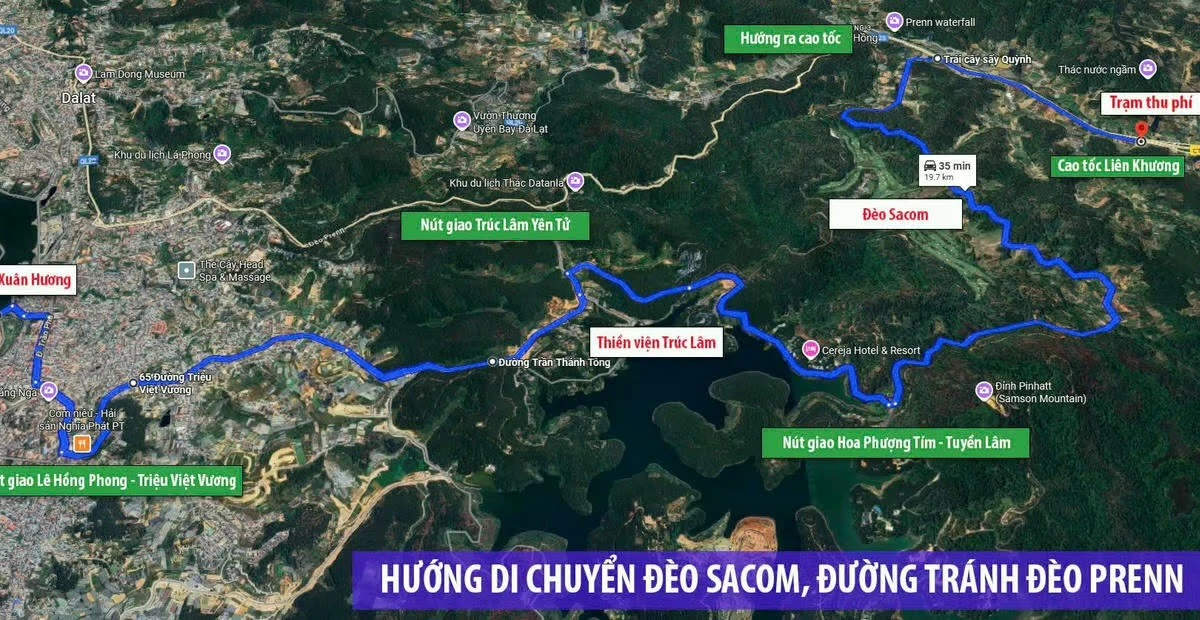 Công bố tình huống khẩn cấp đèo Mimosa, chỉ dẫn hai tuyến đường đèo lên Đà Lạt