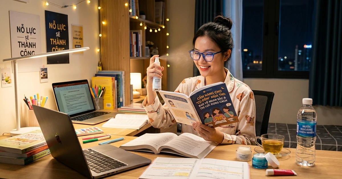 Cẩm nang cho ‘cú đêm’ mùa thi: Bảo vệ nhan sắc và thị lực đúng cách