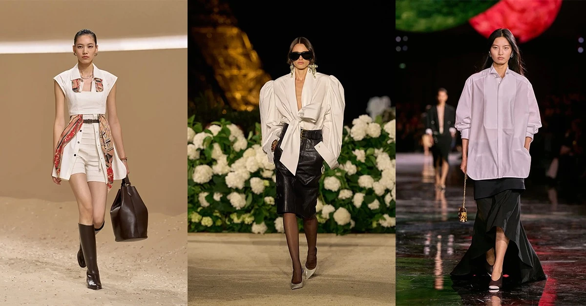 5 cách biến hóa sơ mi trắng gây bão sàn diễn Xuân Hè 2026