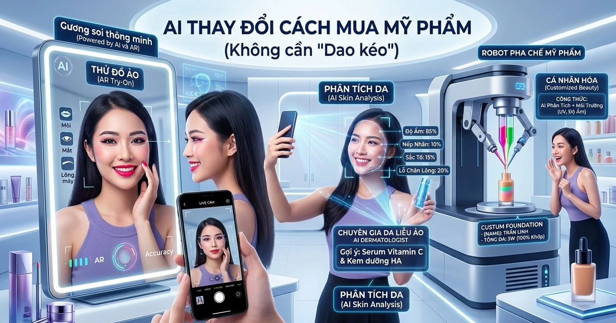 Không cần 'dao kéo': AI đang thay đổi cách chúng ta mua mỹ phẩm