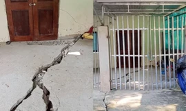 Sụt lún chằng chịt tại nhiều nhà dân 