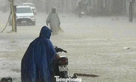 Nhiều tuyến đường ở Nghệ An biến thành sông