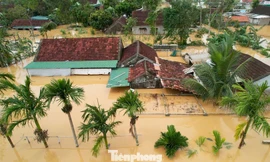 Hàng nghìn ngôi nhà ở Nghệ An vẫn chìm trong biển nước