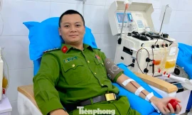 Đại úy công an hơn 10 năm hiến máu cứu người, lan tỏa nghĩa cử vì cộng đồng