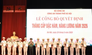 Hơn 5.000 cán bộ, chiến sĩ Công an Hà Nội được thăng cấp bậc hàm, nâng lương